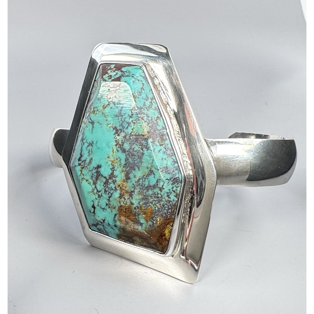 Cea Brown Attributed Navajo Sterling Silver Royston Turquoise Cuff 39.2g